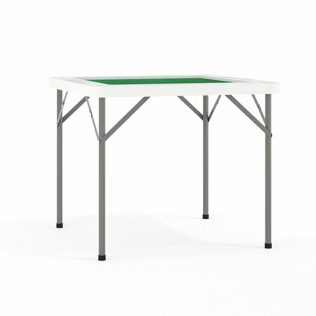 FLASH FURNITURE Square Folding Table, 34.5" W, 34.5" L, 29" H, Plastic Top, White DAD-MJZ-88-GG